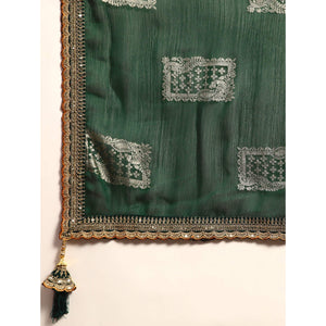 green-foil-printed-with-embroidered-border-chiffon-saree