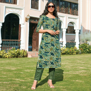 green-floral-printed-poly-cotton-kurti