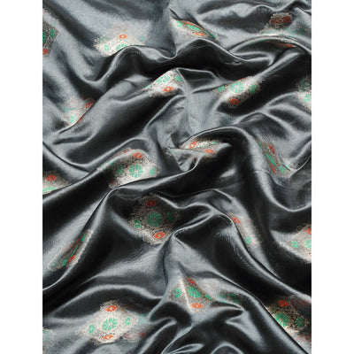 Grey Woven Organza Saree