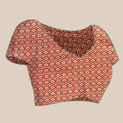 Maroon Foil Printed With Swarovski Vichitra Silk Saree