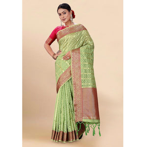 green-woven-organza-saree-with-tassels-19