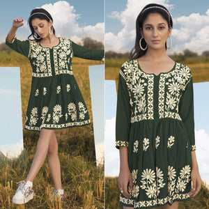 green-floral-embroidered-rayon-tunic