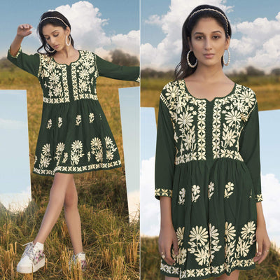 green-floral-embroidered-rayon-tunic
