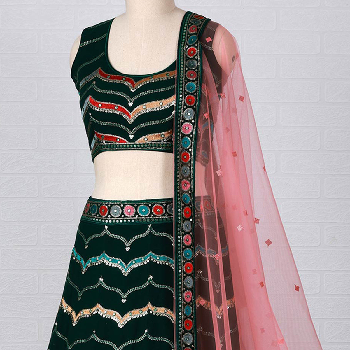 green-sequins-embroidered-georgette-lehenga-choli-1