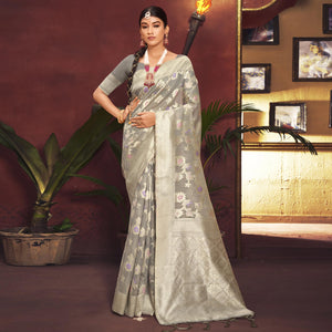 b-grey-floral-woven-art-silk-saree