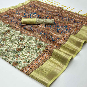 green-floral-digital-printed-pure-cotton-saree