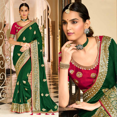 a-green-embroidered-vichitra-silk-saree-with-with-tassels