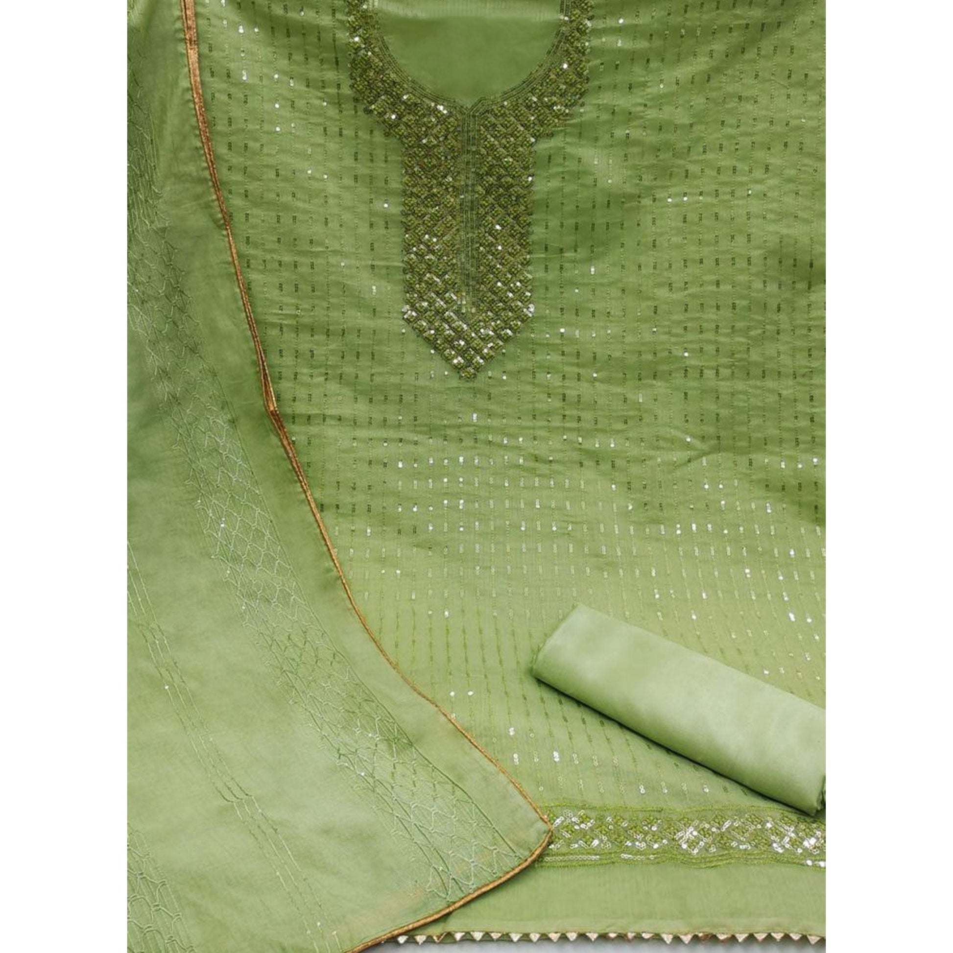 green-sequins-embroidered-chanderi-dress-material