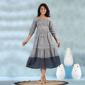 grey-blue-striped-printed-pure-cotton-dress