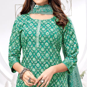 green-printed-poly-cotton-suit