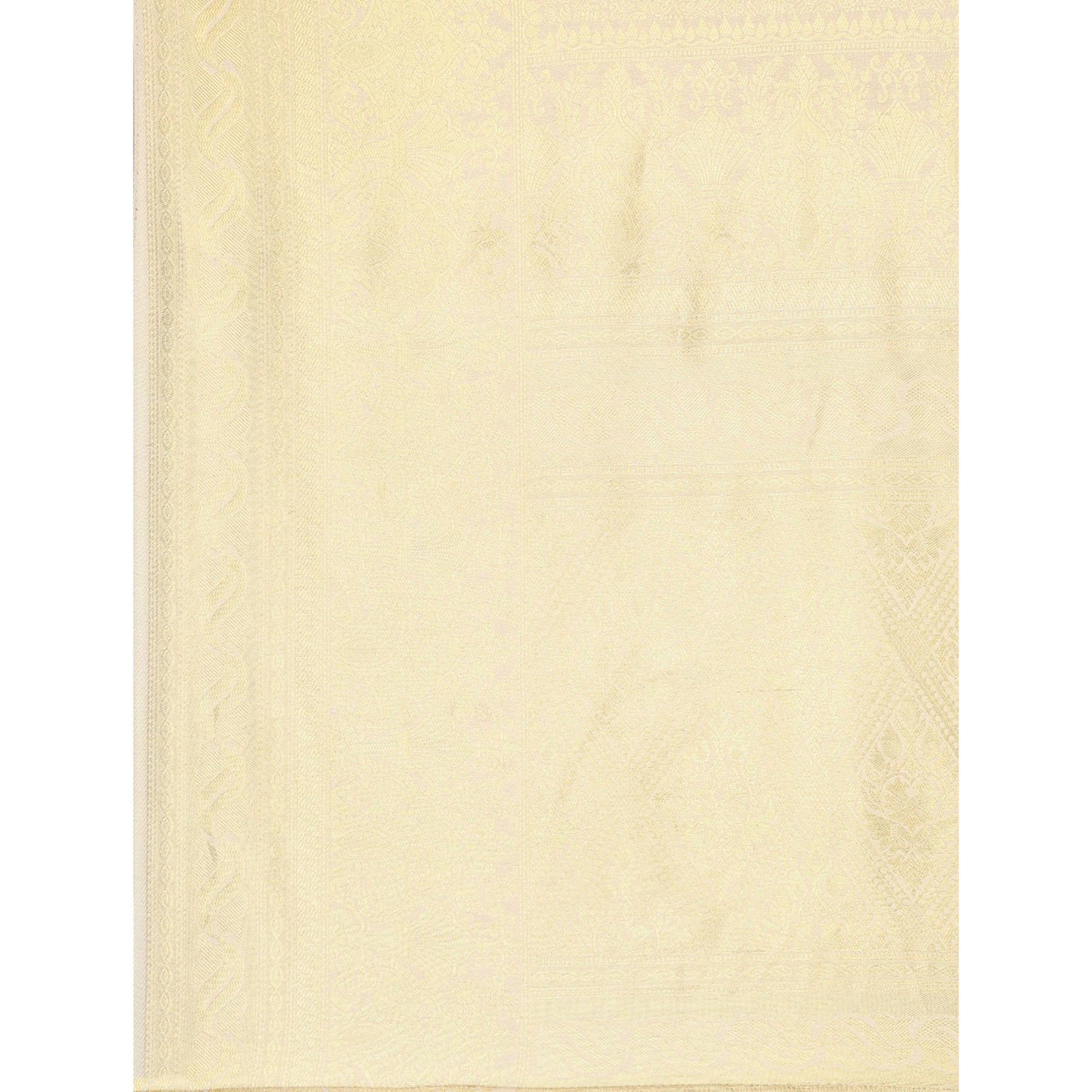 Cream Woven Kanjivaram Silk Saree