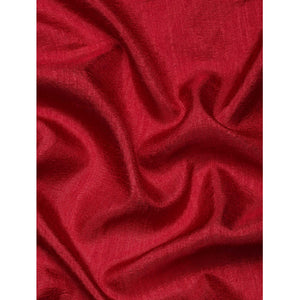 Maroon Solid Vichitra Silk Saree With Fancy Border