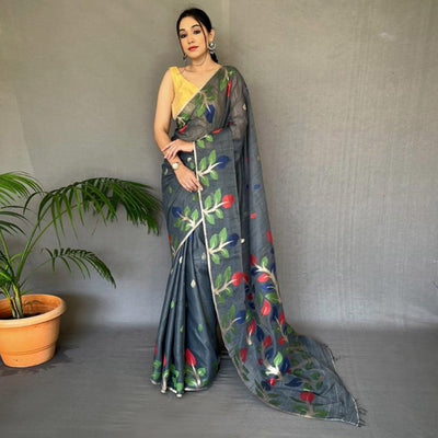 55grey-floral-woven-cotton-saree
