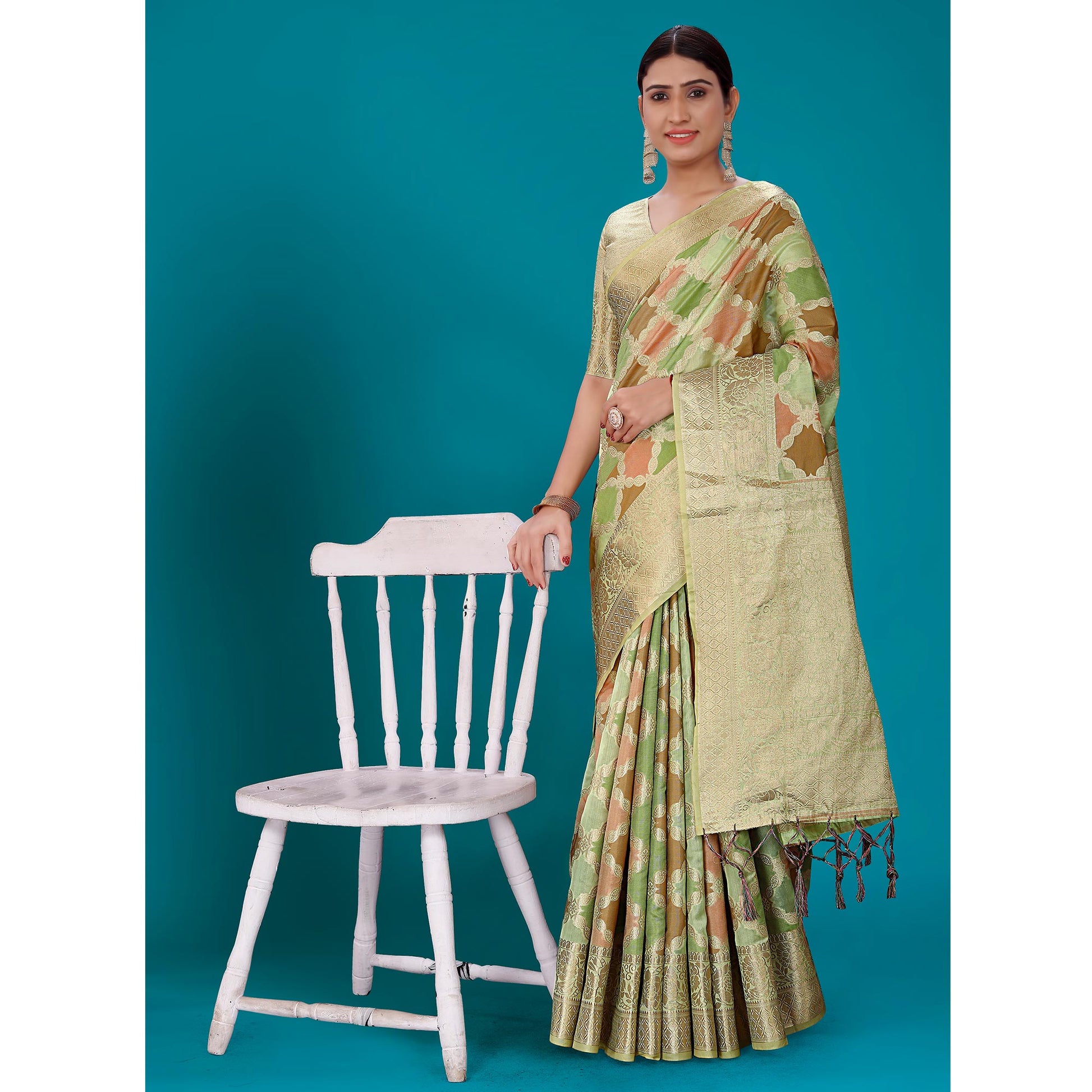 green-woven-organza-saree-with-tassels-15