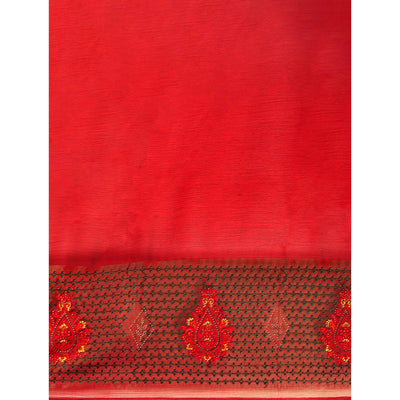 Maroon Swarovski With Embroidery Work Viscose Chiffon Saree