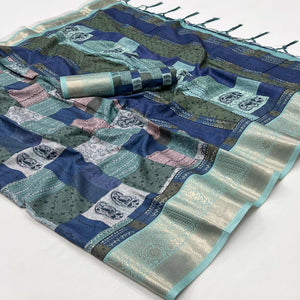 Multicolor Floral Digital Printed Pure Cotton Saree