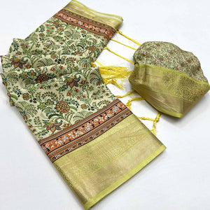 green-floral-digital-printed-pure-cotton-saree