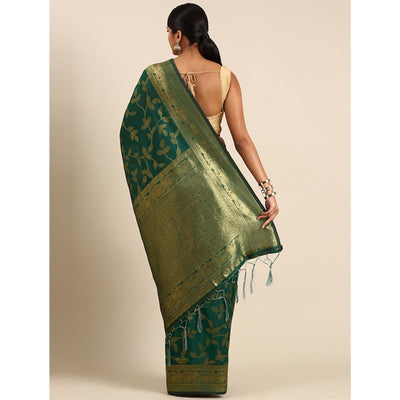 green-woven-kanjivaram-silk-saree-withtassels-1