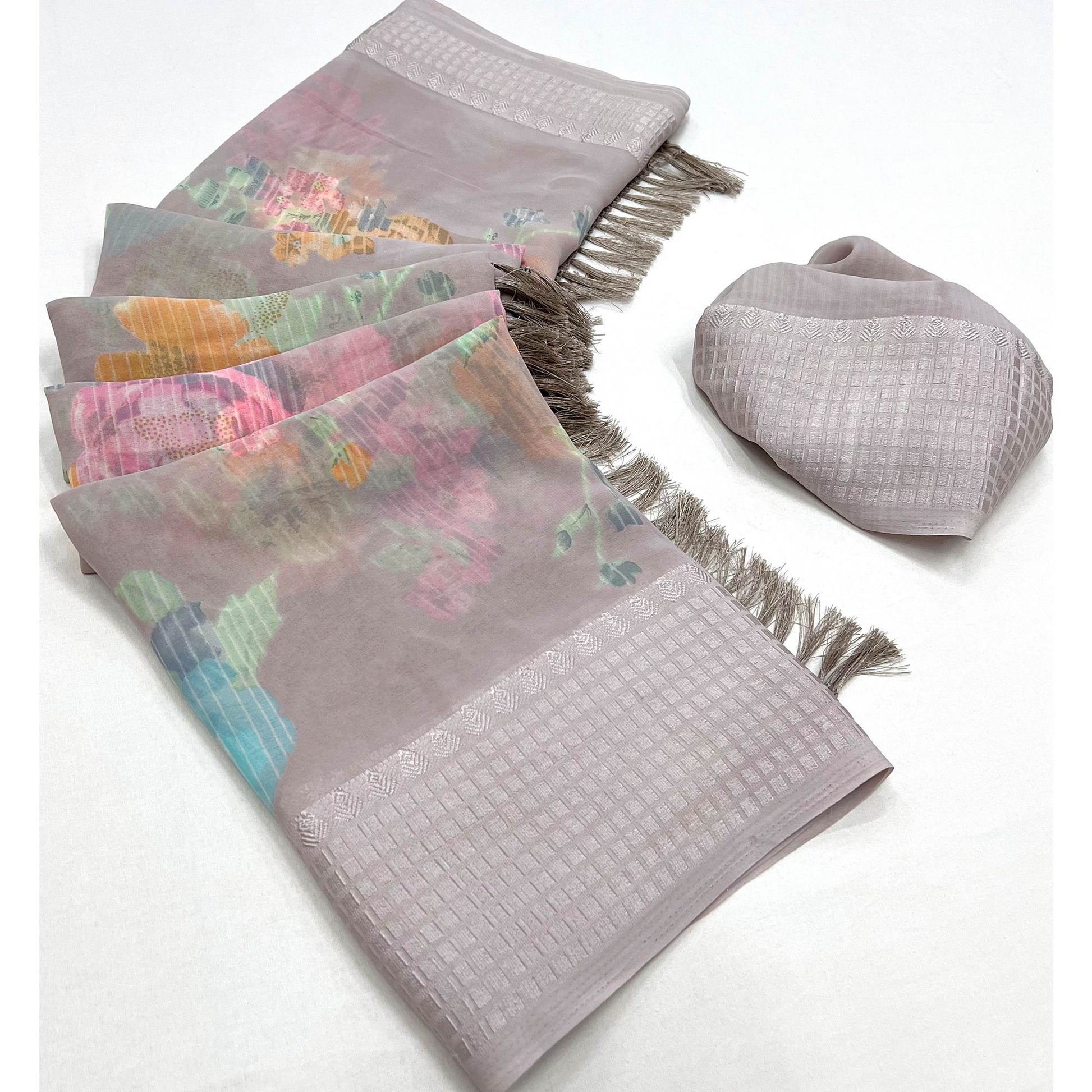 grey-floral-printed-georgette-saree-with-tassels