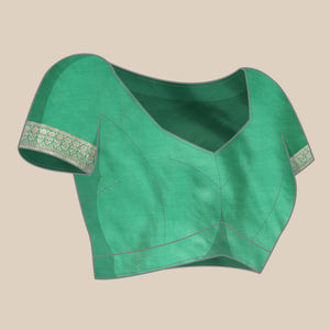 green-floral-woven-organza-silk-saree-with-tassels