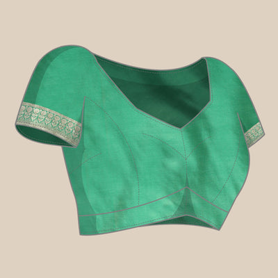 green-floral-woven-organza-silk-saree-with-tassels