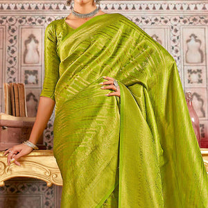 green-floral-woven-art-silk-saree-5