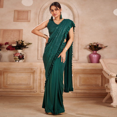 green-sequence-embroidered-ready-to-wear-lycra-and-netted-saree