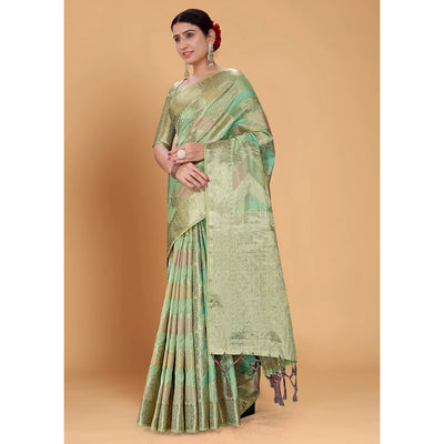 green-woven-organza-saree-with-tassels-12