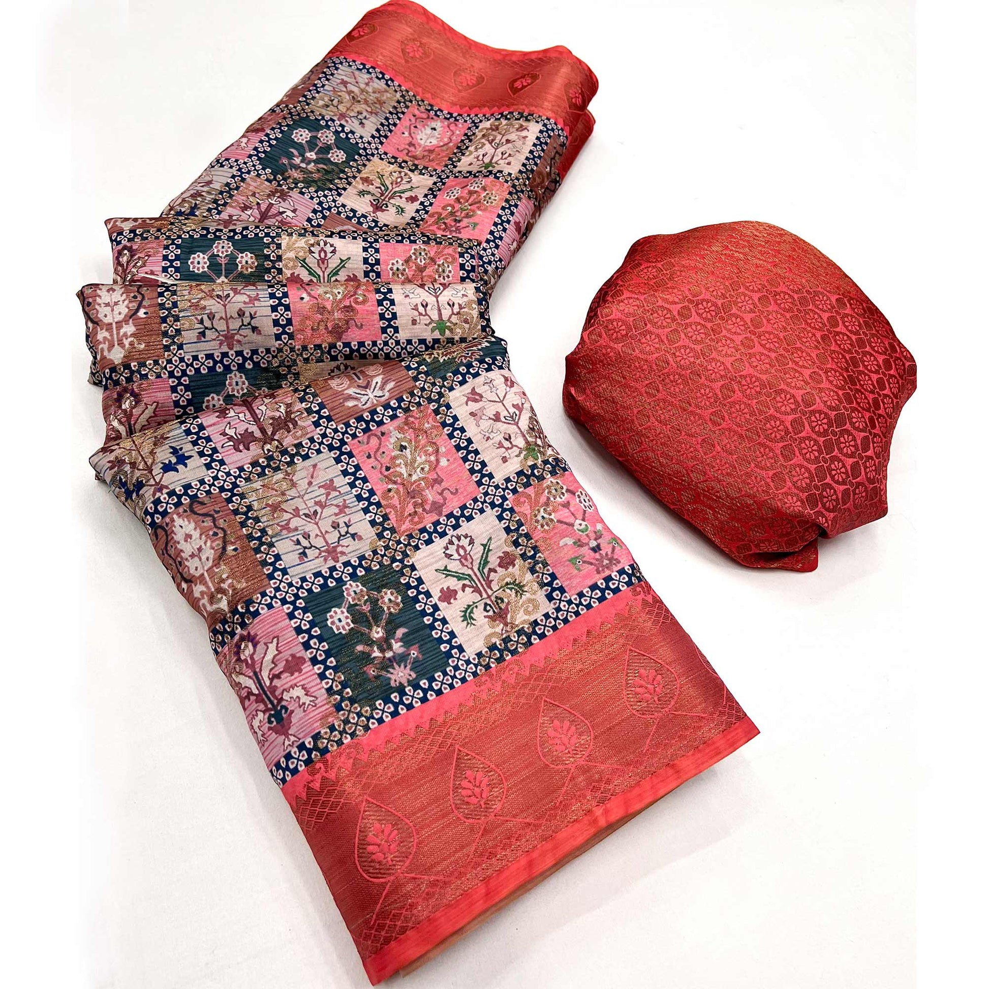 Multicolor Digital Printed Cotton Silk Saree