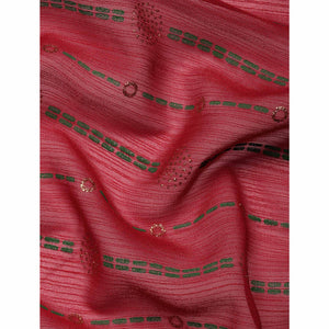 Maroon Foil Printed Zomato Saree