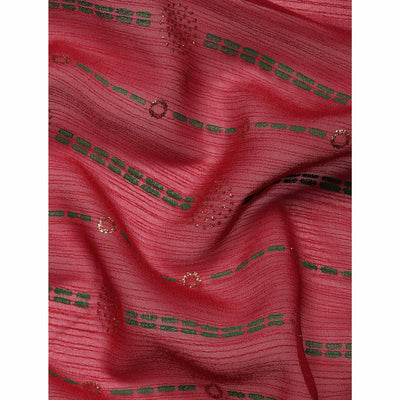 Maroon Foil Printed Zomato Saree
