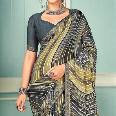 grey-digital-bandhani-printed-chiffon-saree-with-tassels