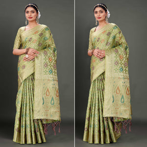 green-woven-organza-saree-with-tassels-11