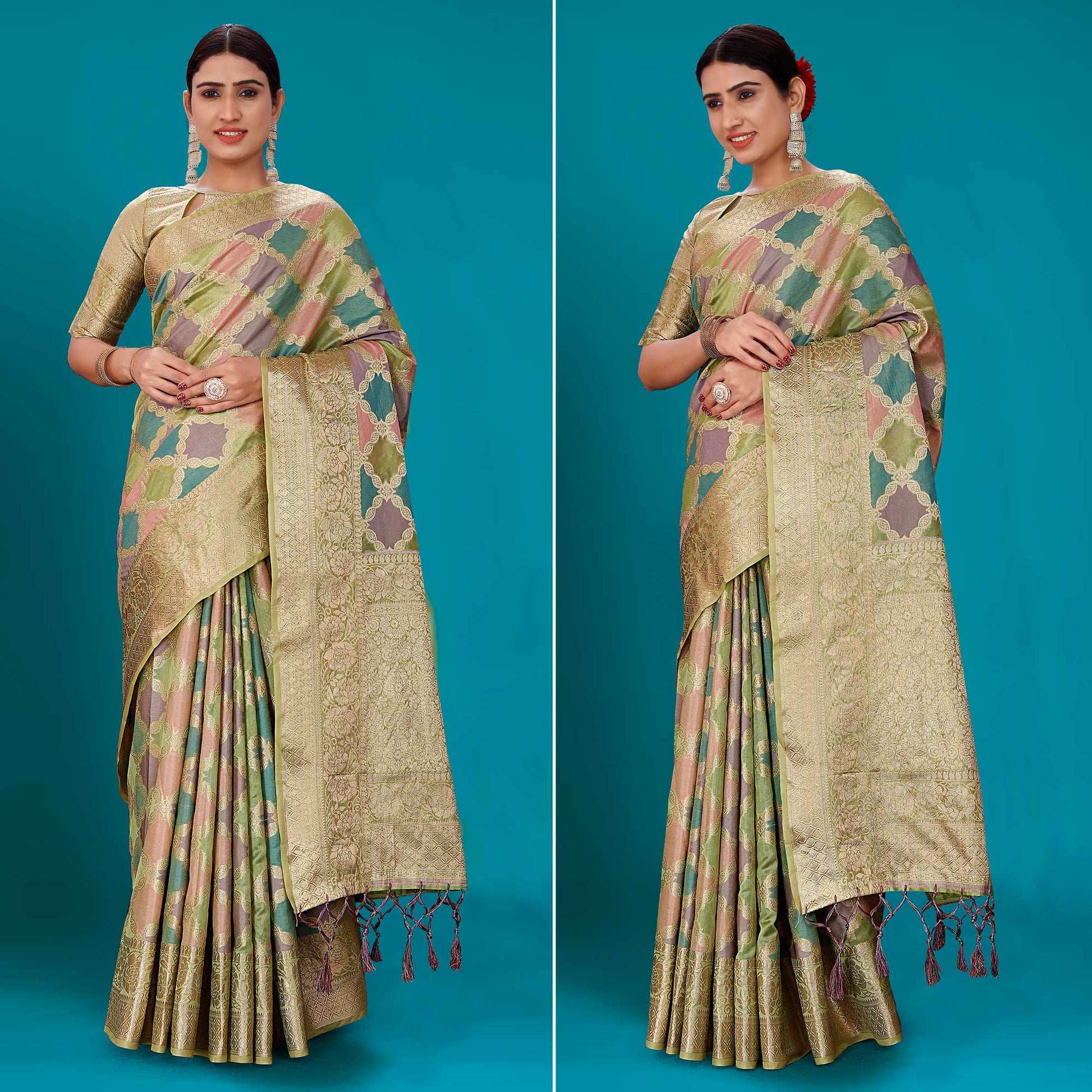 green-woven-organza-saree-with-tassels-17