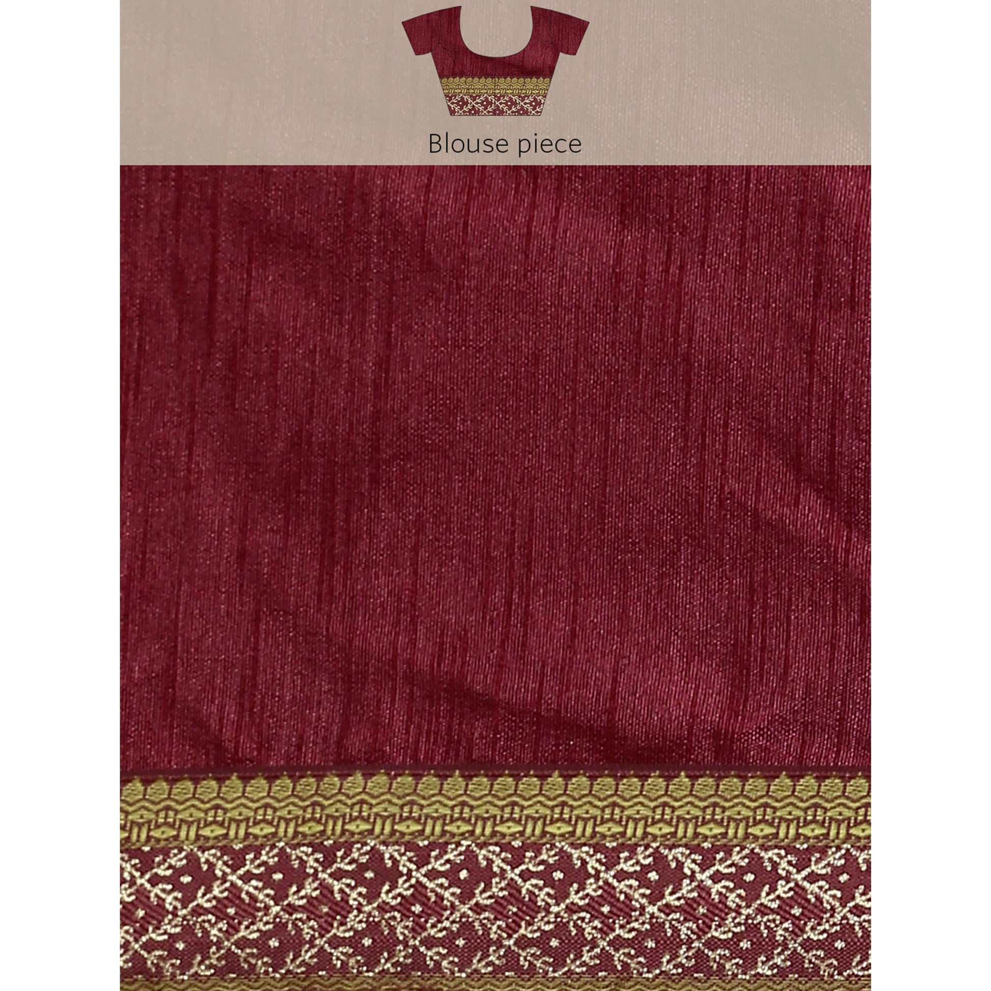 Maroon Floral Foil Printed Zomato Saree