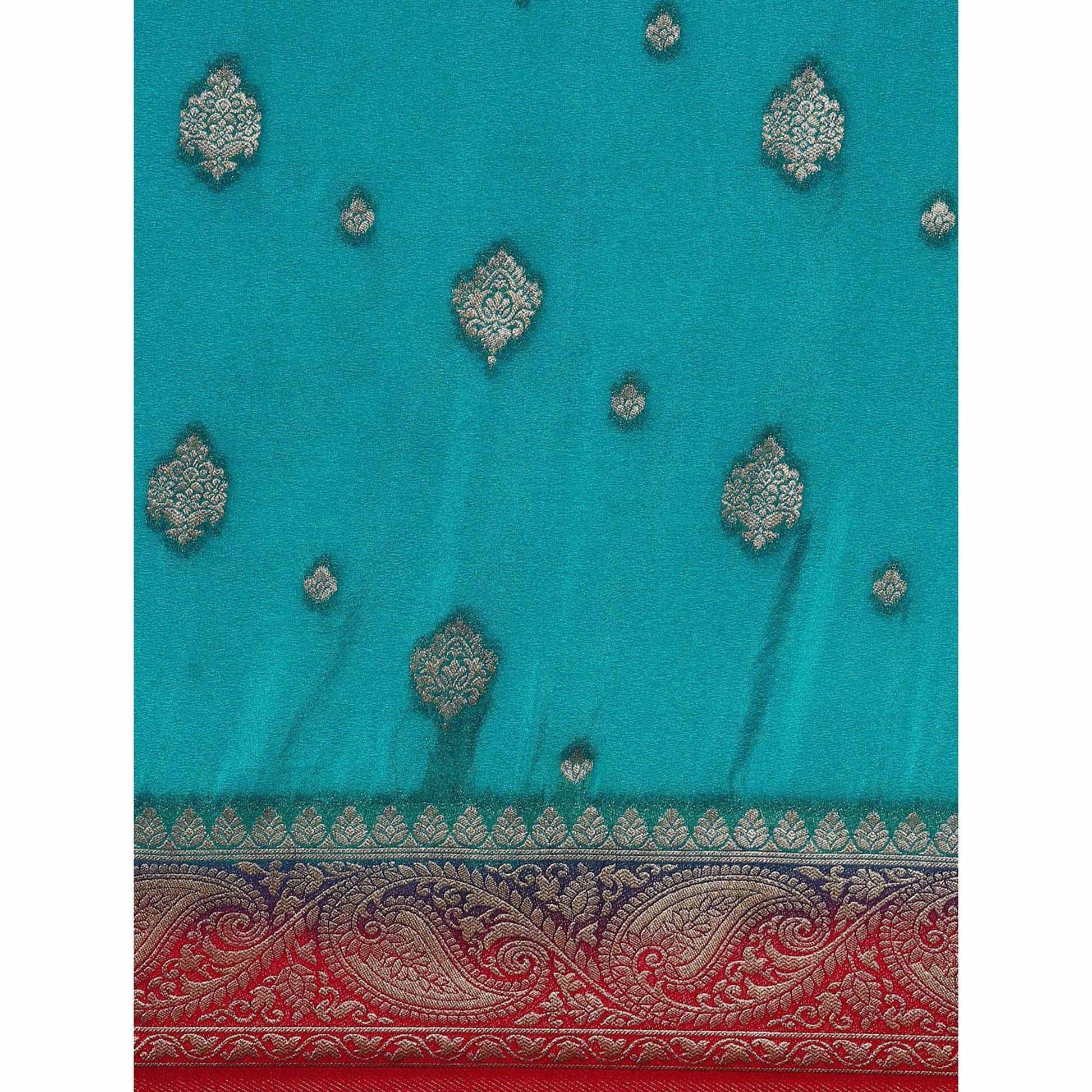 Blue Woven Kanjivaram Silk Saree