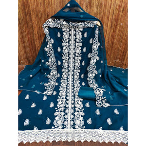 Morpich Embroidered Georgette Dress Material