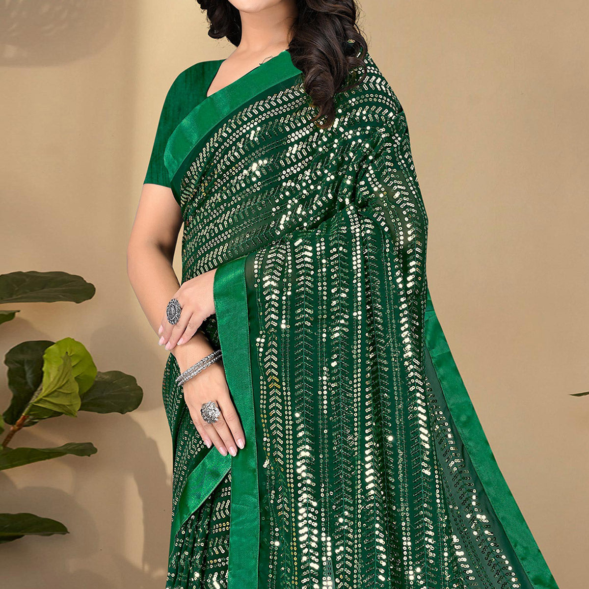 green-sequence-embroidered-georgette-saree-2