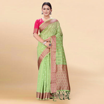 green-woven-organza-saree-with-tassels-18