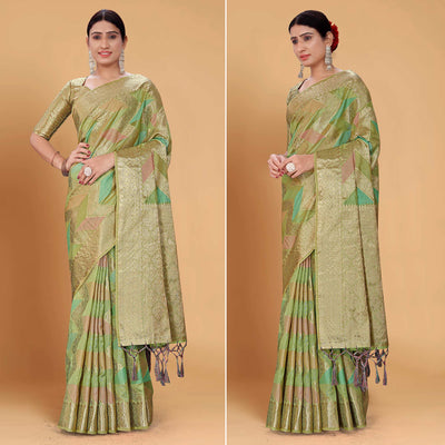 green-woven-organza-saree-with-tassels-13