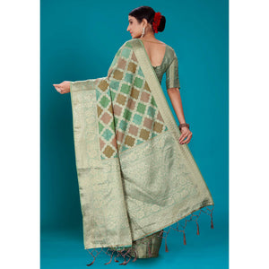 green-woven-organza-saree-with-tassels-16