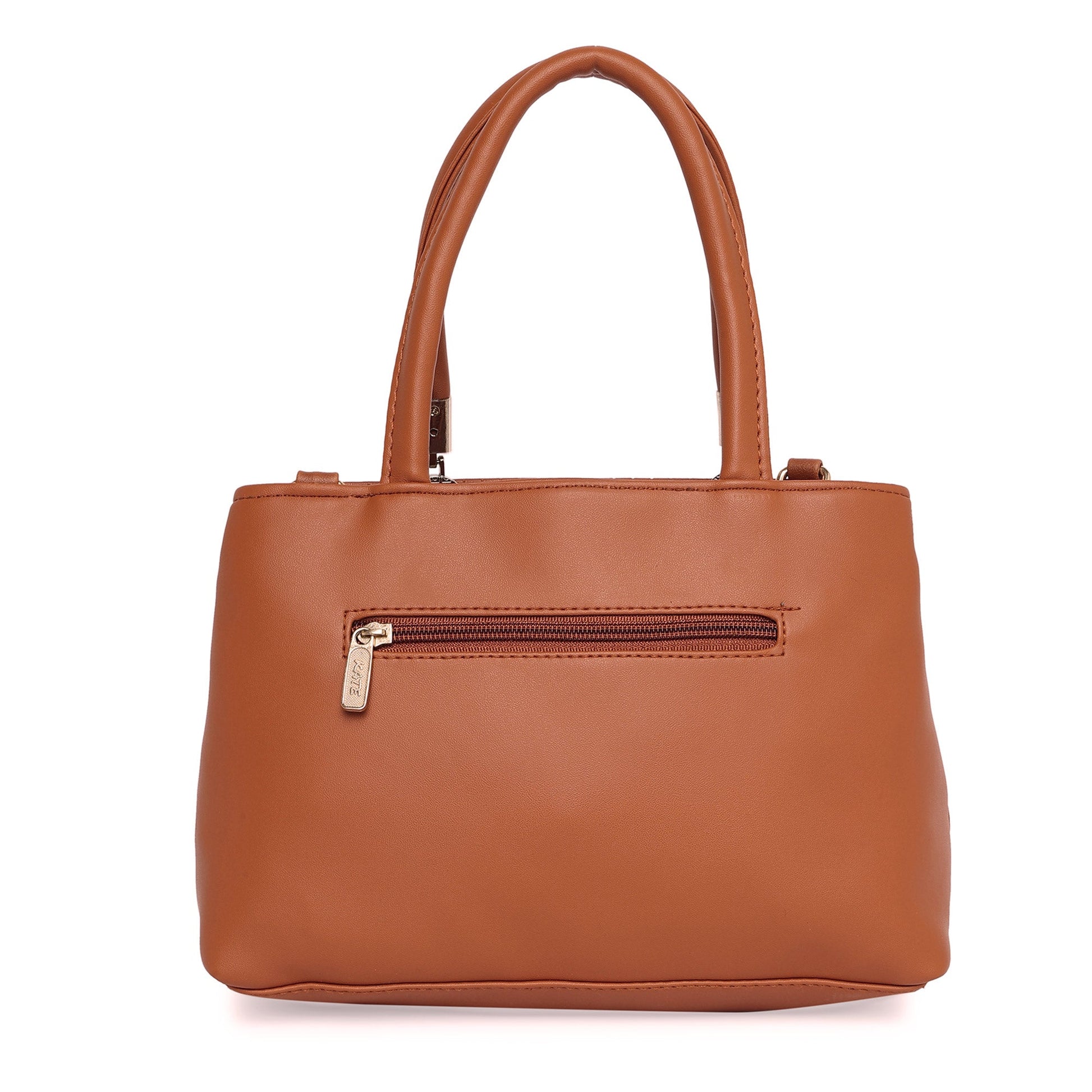 Brown Women Vegan Leather Handbag With Belt