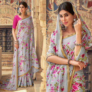 grey-floral-printed-chiffon-saree