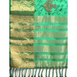 green-floral-embroidered-organza-saree-6