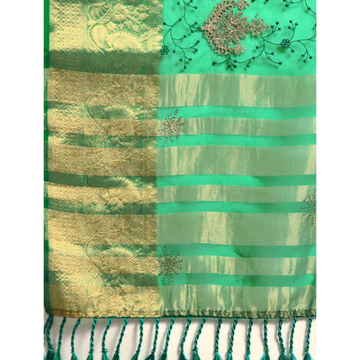 green-floral-embroidered-organza-saree-6
