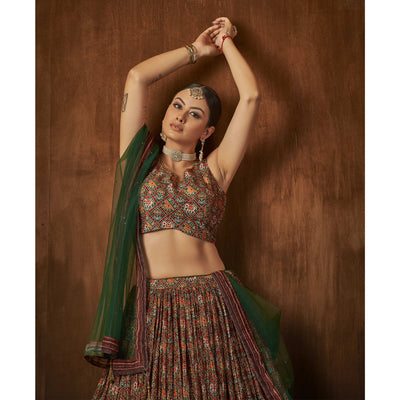 green-printed-with-sequins-work-georgette-lehenga-choli