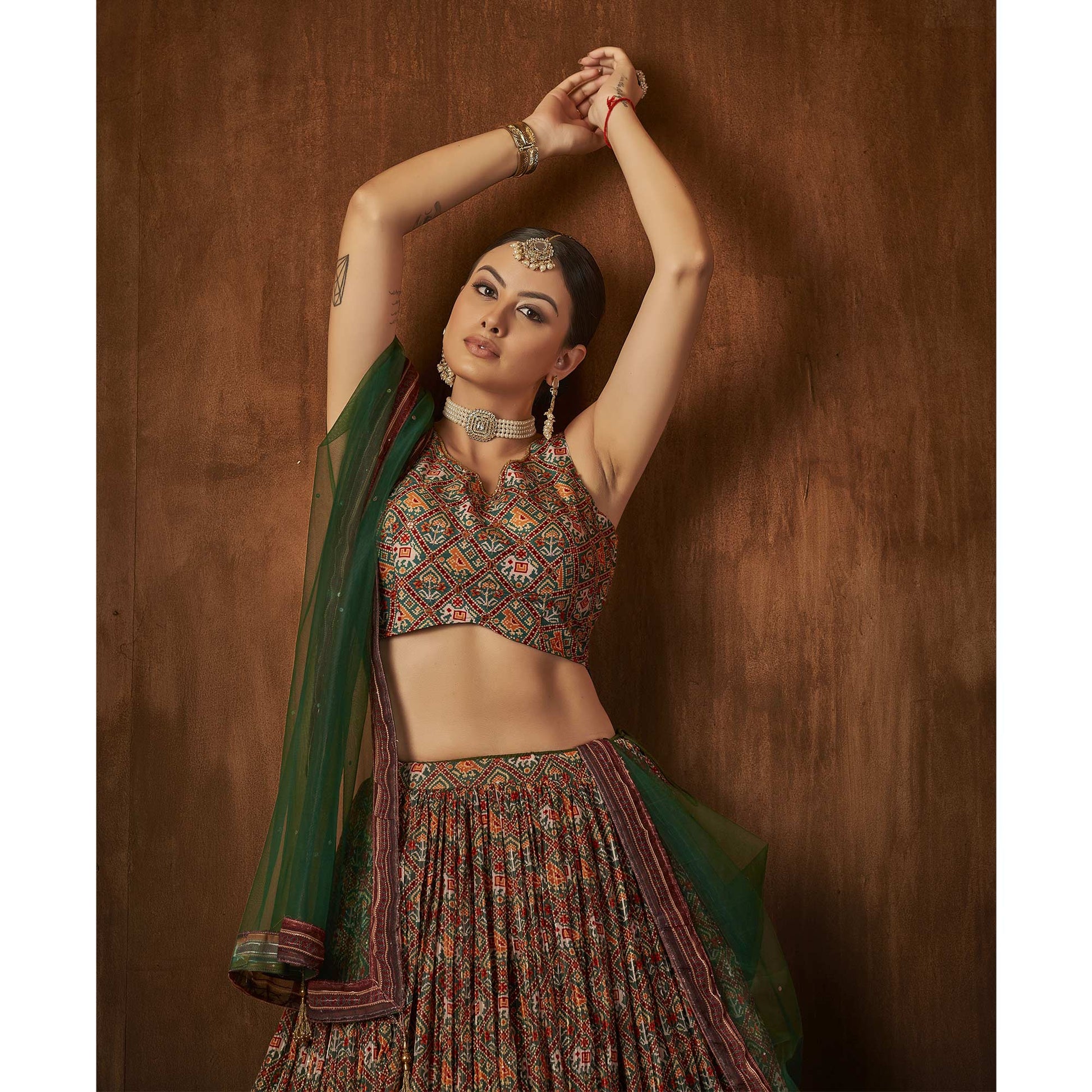 green-printed-with-sequins-work-georgette-lehenga-choli
