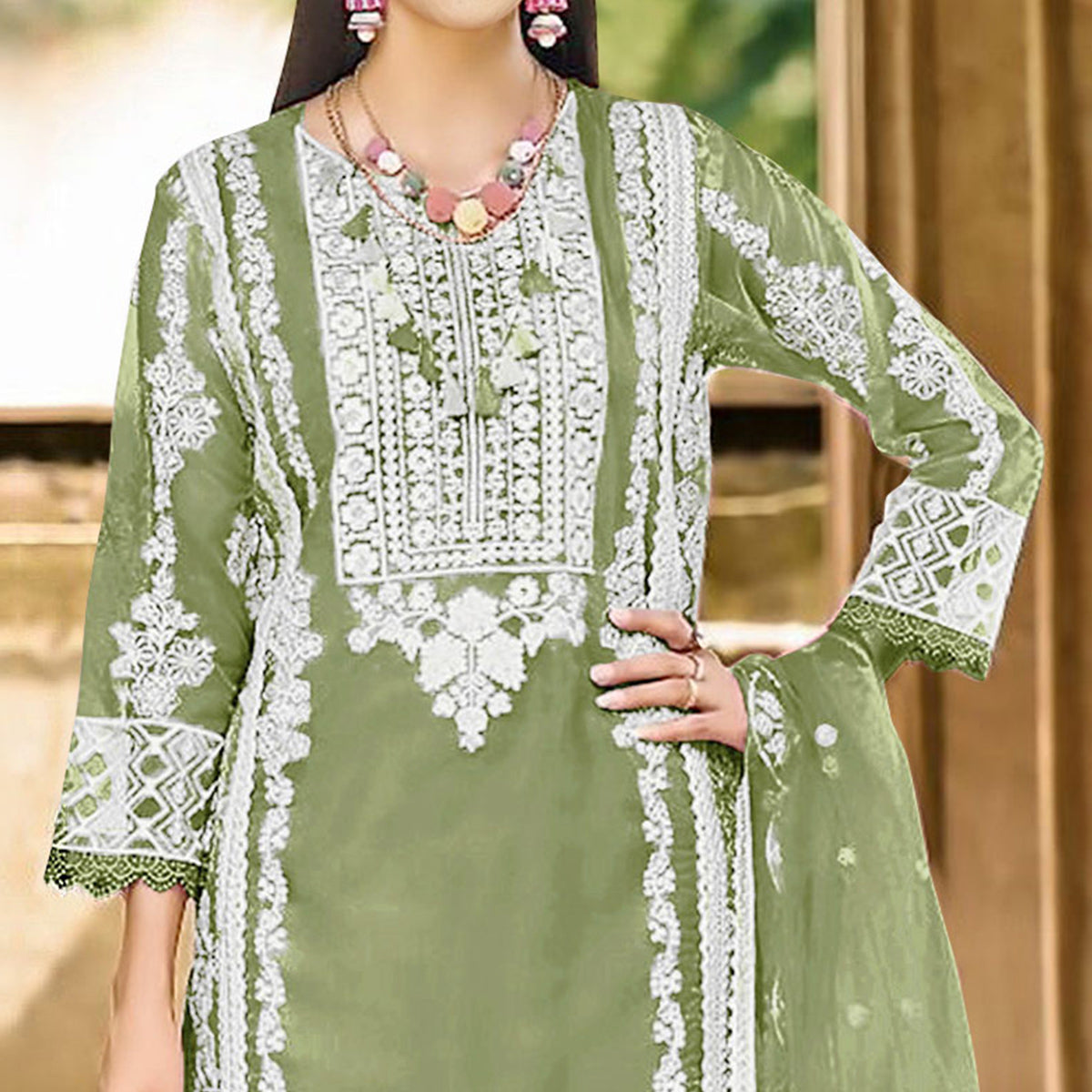 green-floral-embroidered-organza-pakistani-suit