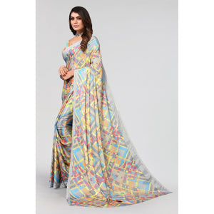 grey-geometric-printed-chiffon-saree