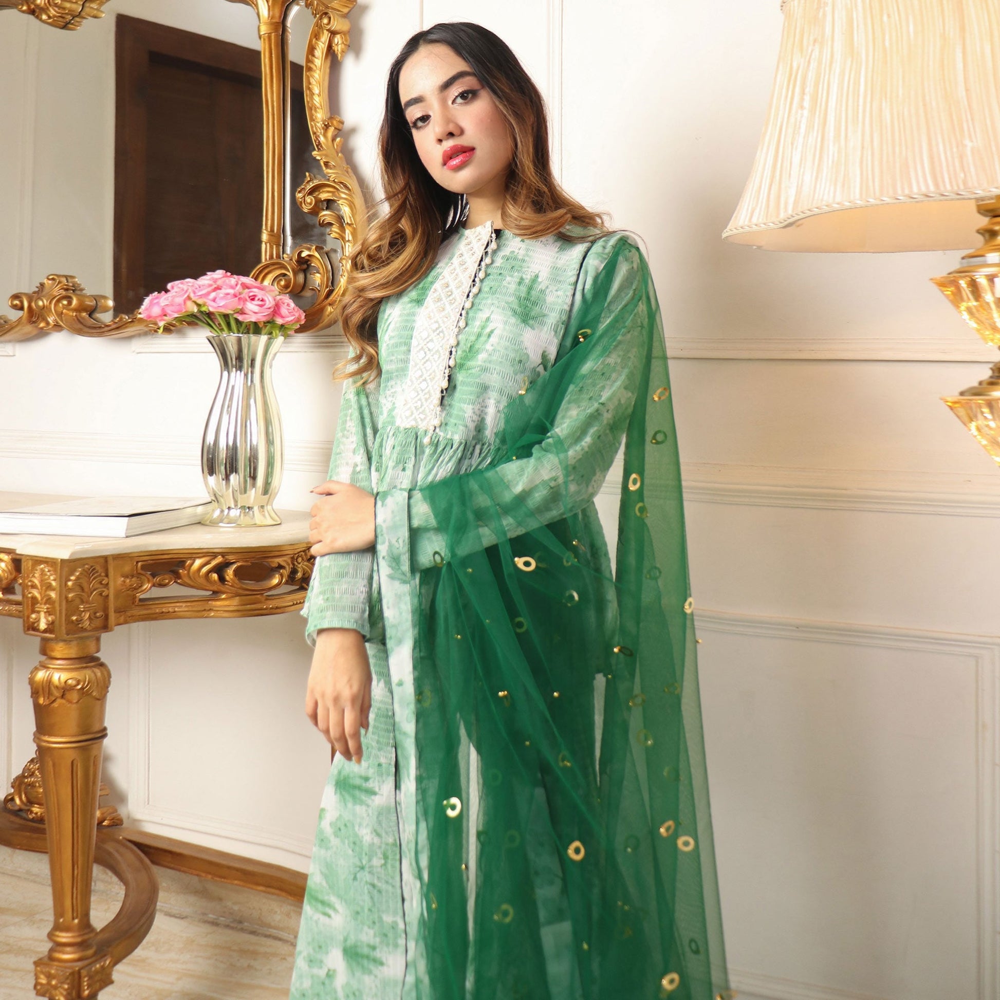 green-floral-printed-georgette-sharara-suit-1